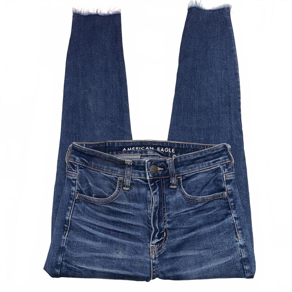American Eagle super high rise jegging size 2 dark wash stretch y2k skinny fit